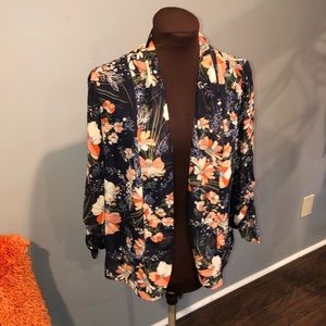 Lightweight Floral Cardigan Blazer